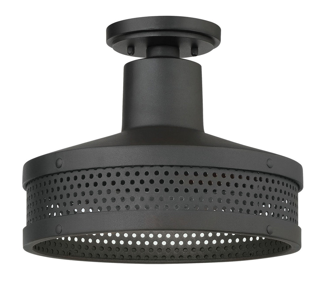 Minka Lavery Abalone Point One Light Outdoor Flush Mount in Coal