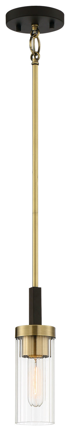 Minka Lavery Ainsley Court One Light Mini Pendant in Aged Kinston Bronze with Brushed Brass