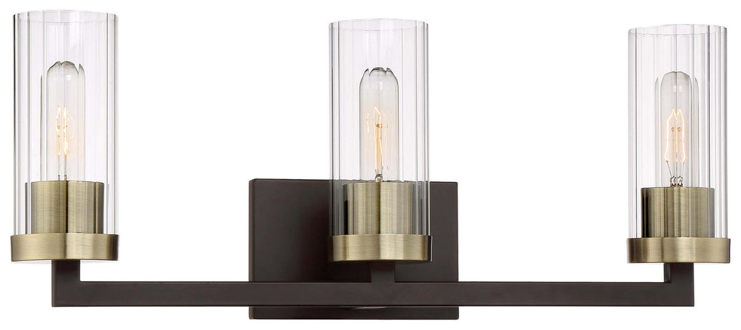 Minka Lavery Ainsley Court Three Light Bath in Aged Kinston Bronze with Brushed Brass