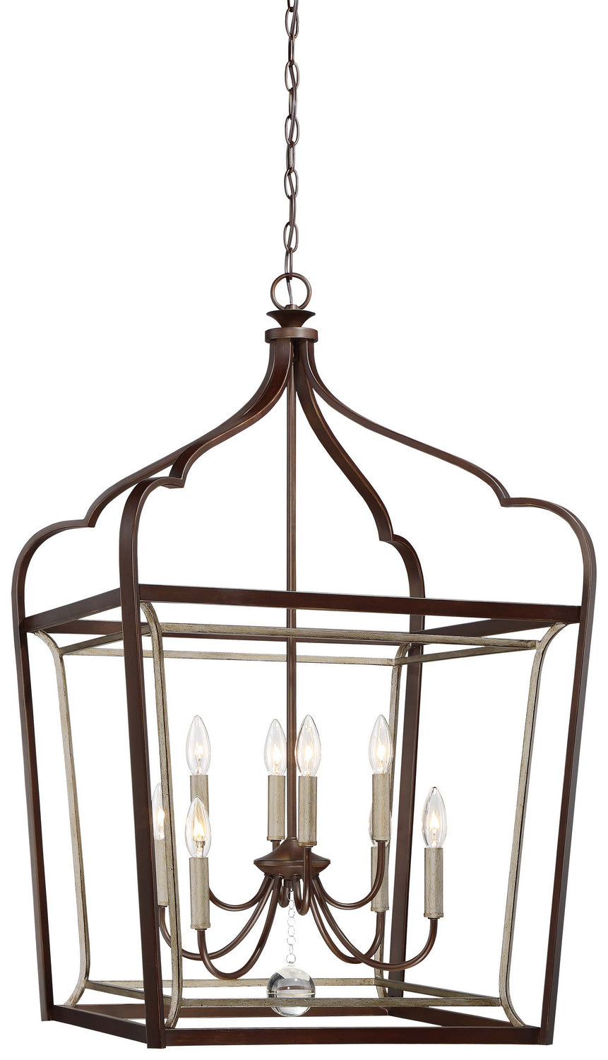Minka Lavery Astrapia Eight Light Foyer Pendant in Dark Rubbed Sienna With Aged S