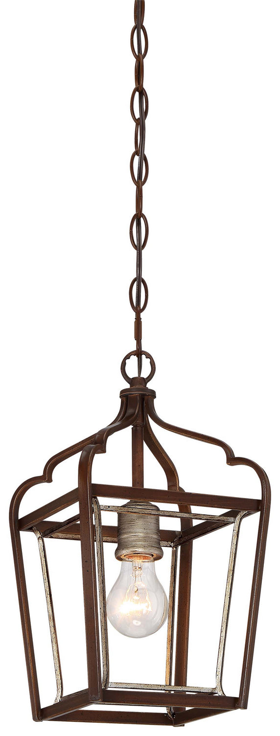 Minka Lavery Astrapia One Light Mini Pendant in Dark Rubbed Sienna With Aged Silver