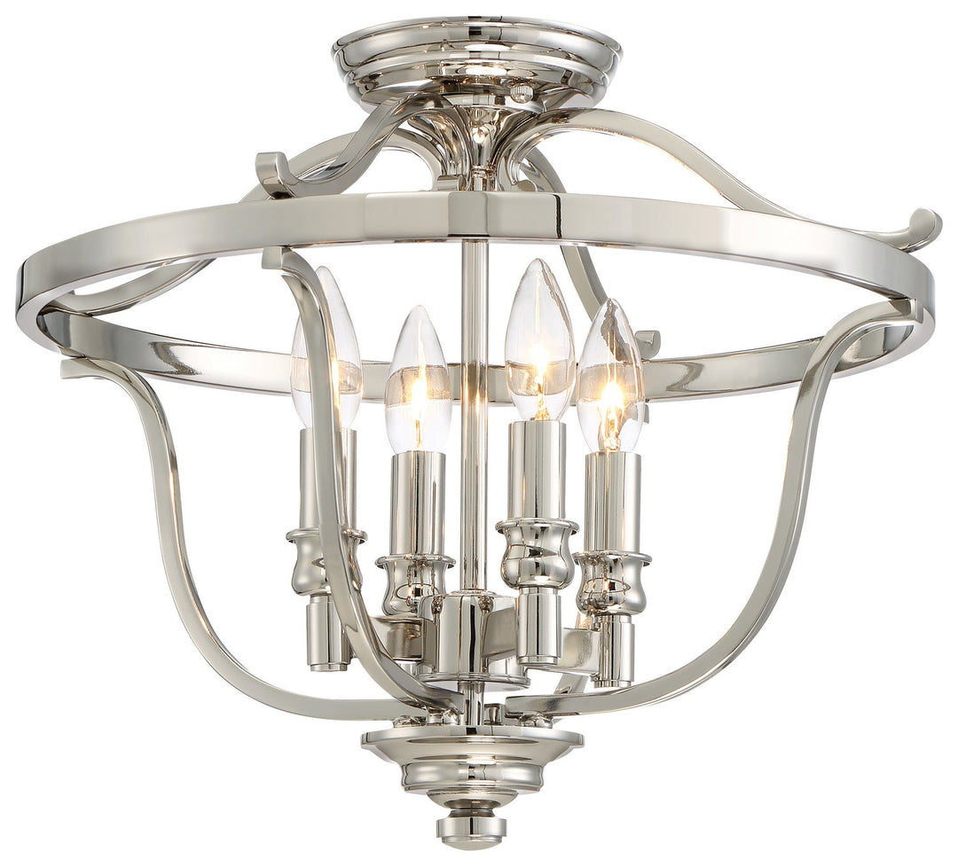 Minka Lavery Audreys Point Four Light Semi Flush Mount in Polished Nickel