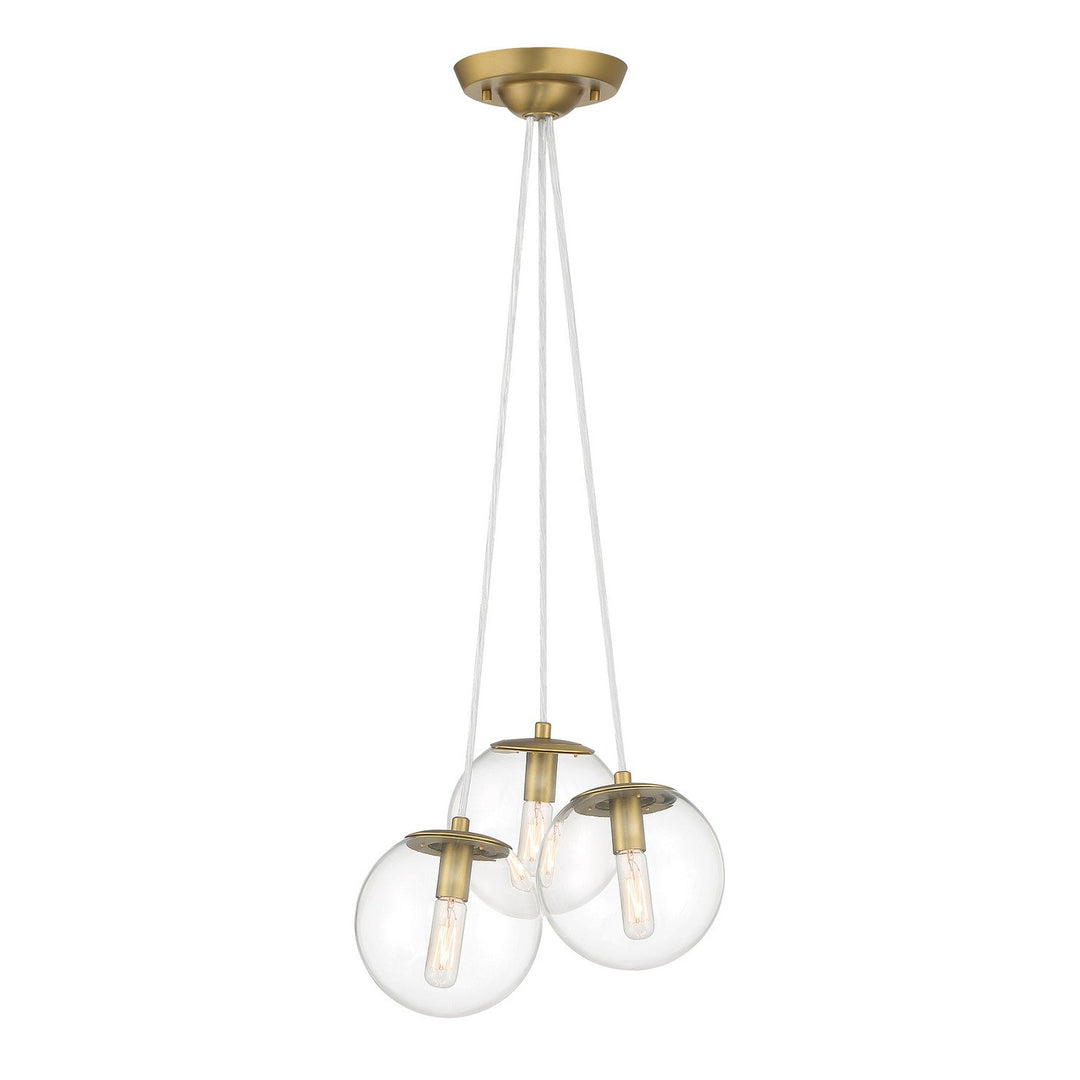 Minka Lavery Auresa Three Light Pendant in Soft Brass