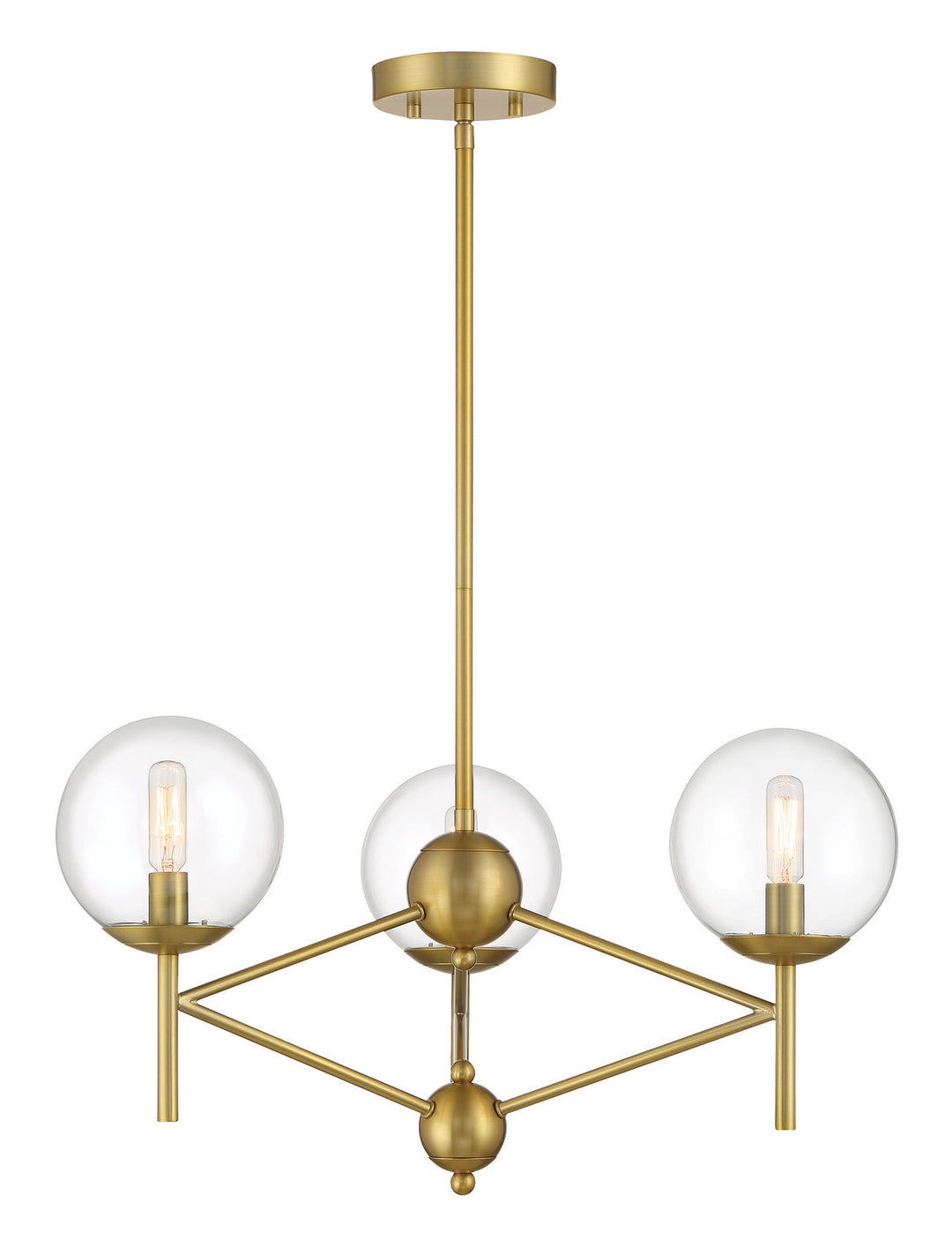 Minka Lavery Auresa Three Light Pendant in Soft Brass