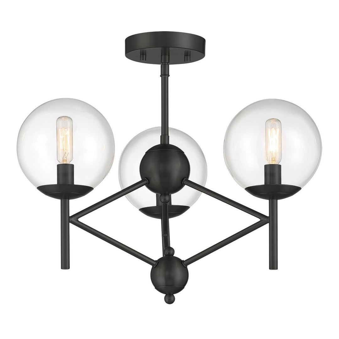 Minka Lavery Auresa Three Light Semi Flush Mount in Coal