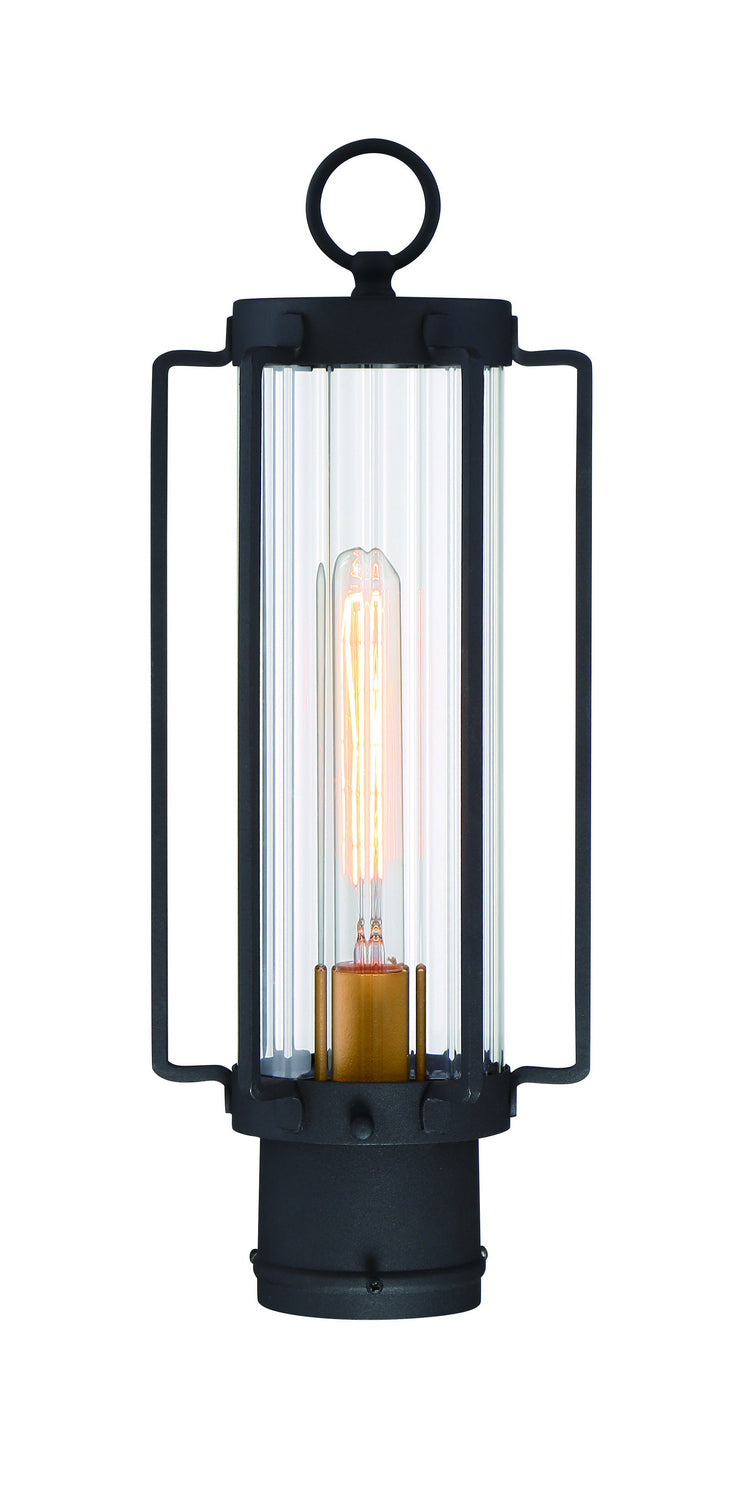 Minka Lavery Avonlea One Light Outdoor Post Mount in Coal with Gold