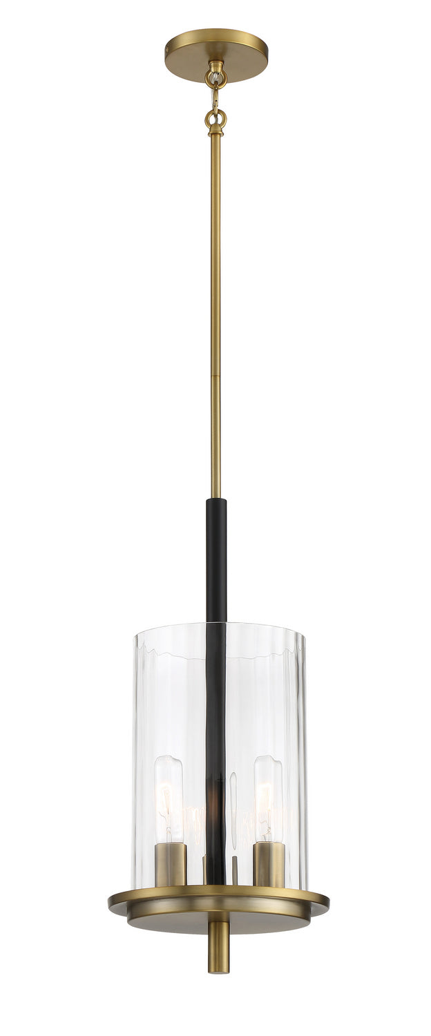 Minka Lavery Baldwin Park Three Light Pendant in Coal And Soft Brass