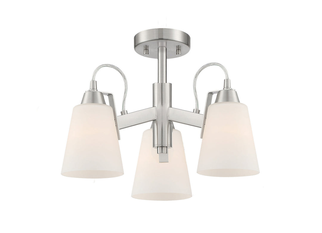 Minka Lavery Beckonridge Three Light Semi Flush Mount in Brushed Nickel