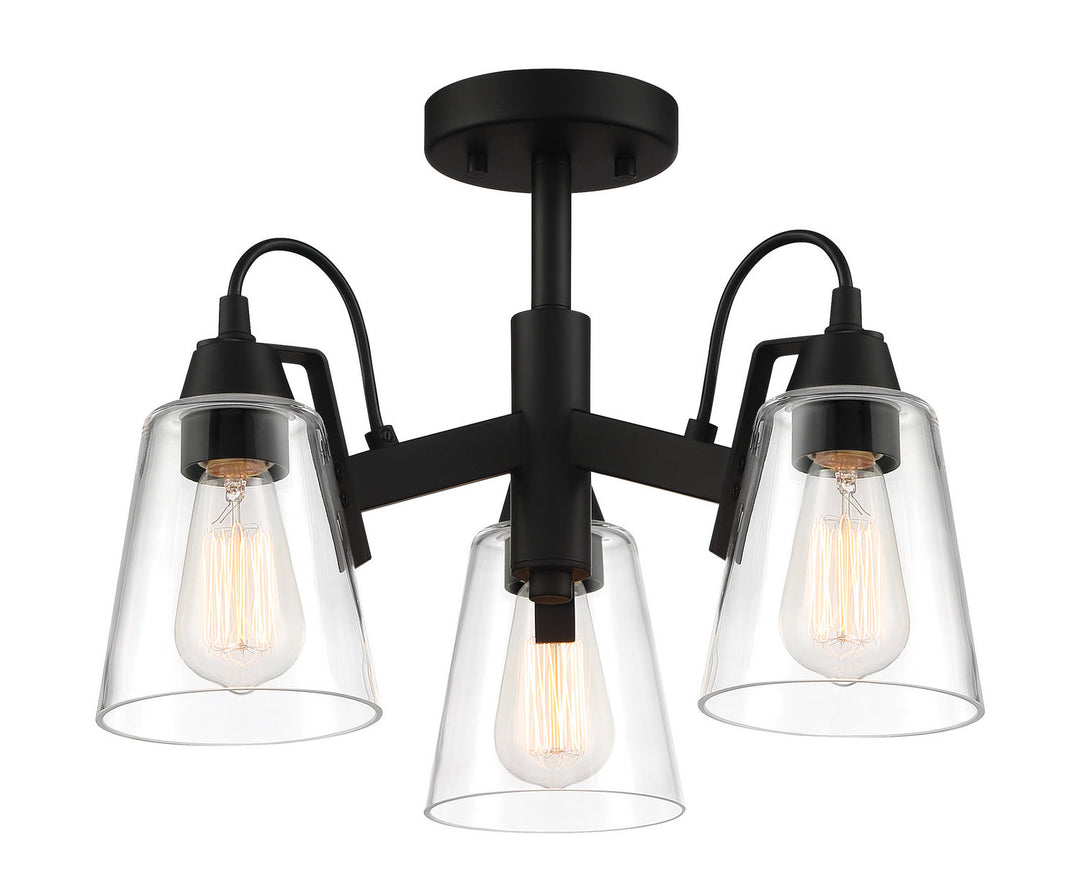 Minka Lavery Beckonridge Three Light Semi Flush Mount in Coal