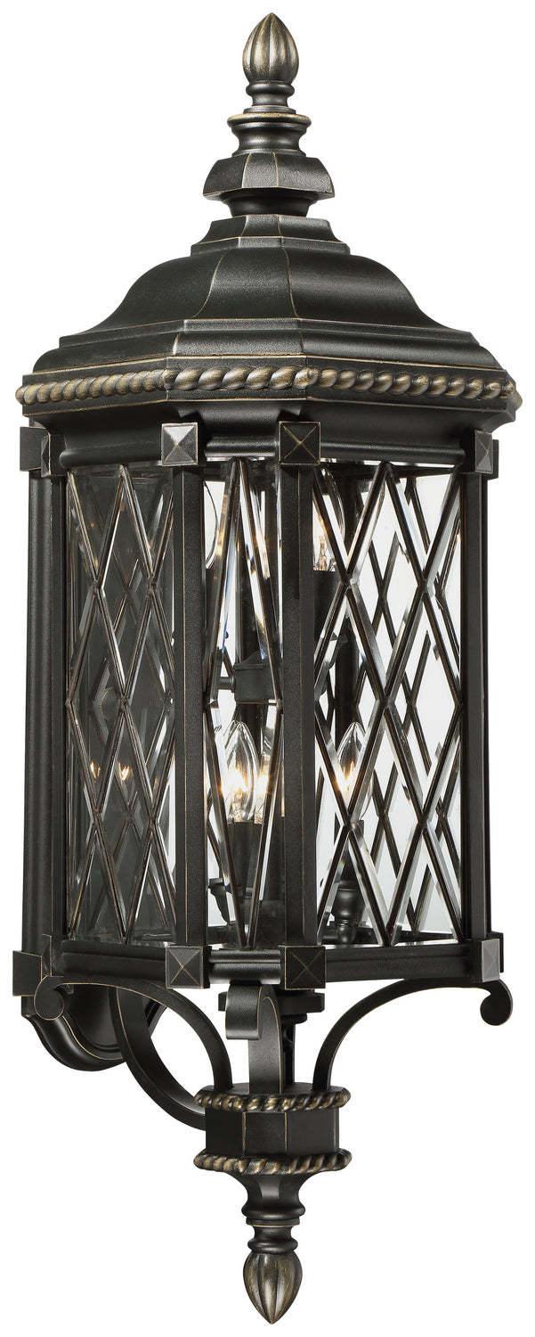 Minka Lavery Bexley Manor Six Light Outdoor Wall Mount in Coal with Gold Highlights