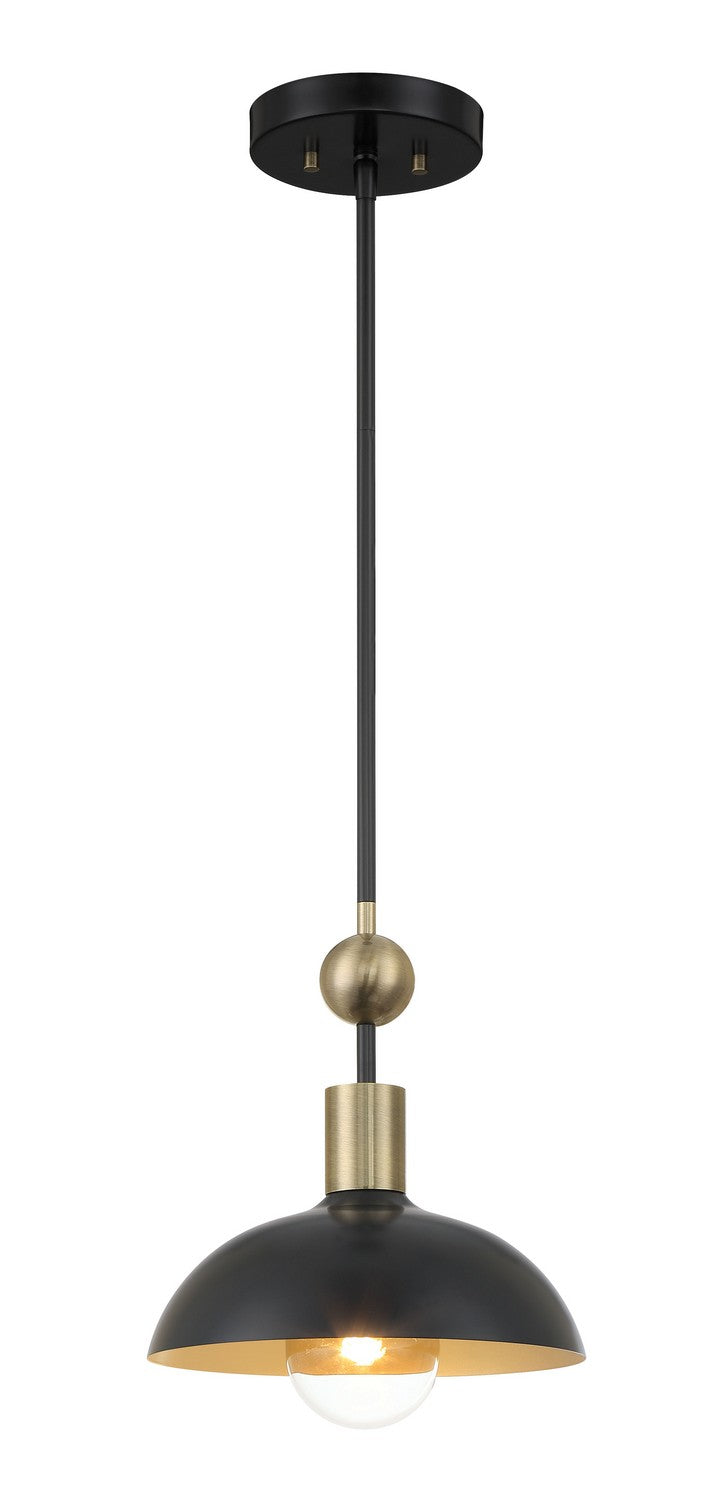 Minka Lavery Biloxi One Light Pendant in Coal And Weathered Antique Bra