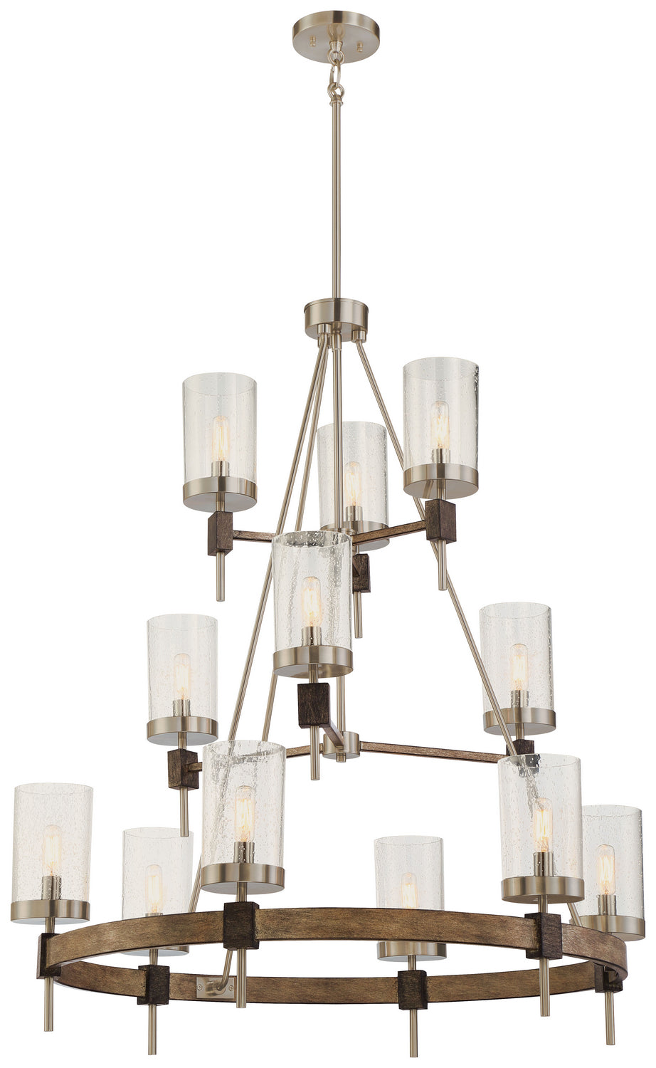 Minka Lavery Bridlewood 12 Light Chandelier in Stone Grey with Brushed Nickell