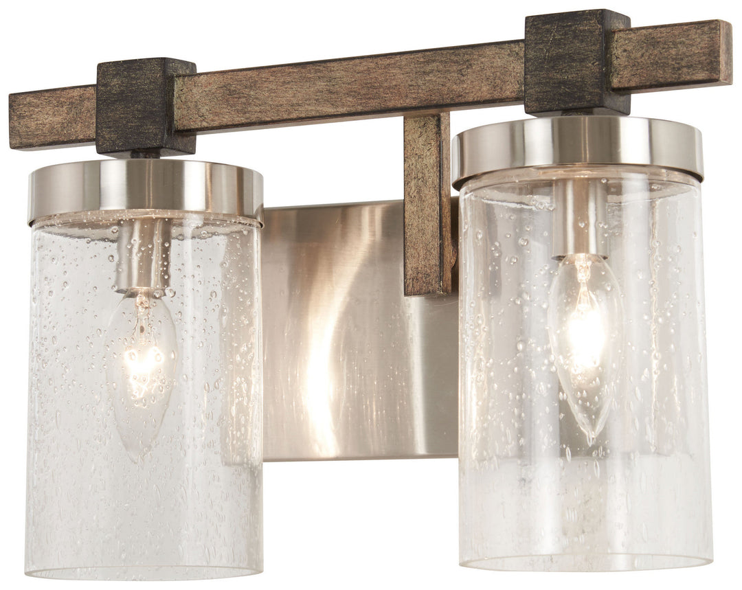 Minka Lavery Bridlewood Two Light Bath in Stone Grey with Brushed Nickell