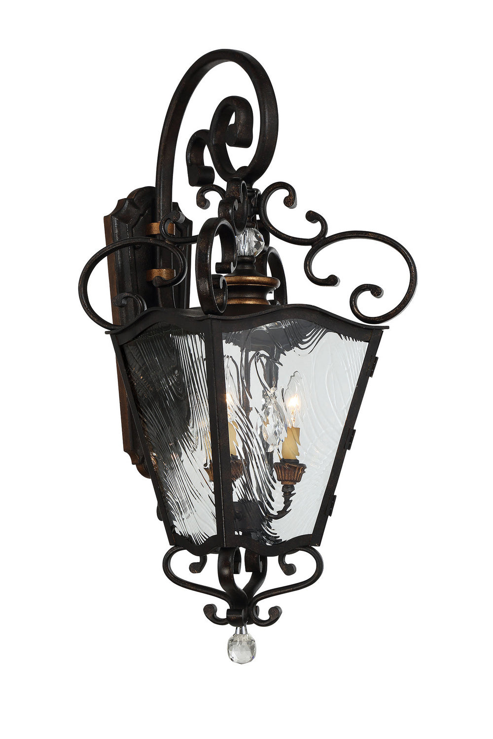 Minka Lavery Brixton Ivy Three Light Outdoor Lantern in Terraza Village Aged Patina with