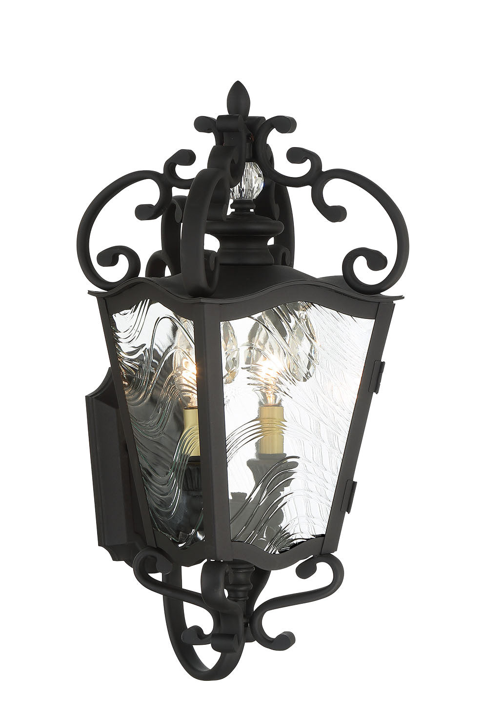 Minka Lavery Brixton Ivy Two Light Outdoor Lantern in Coal with Honey Goldd Highlight