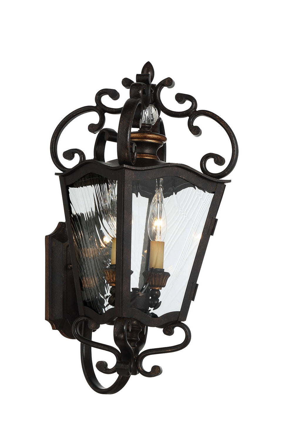 Minka Lavery Brixton Ivy Two Light Outdoor Lantern in Terraza Village Aged Patina with