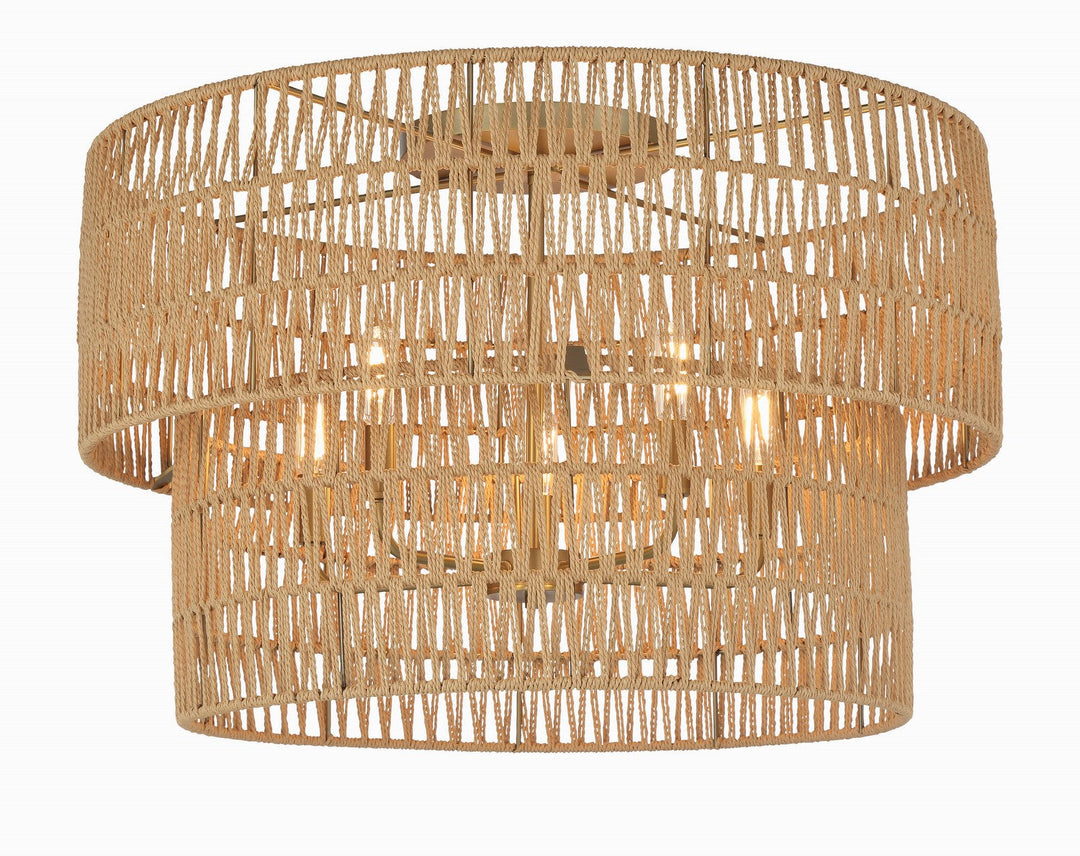 Minka Lavery Bungalow Heaven Five Light Flush Mount in Soft Brass