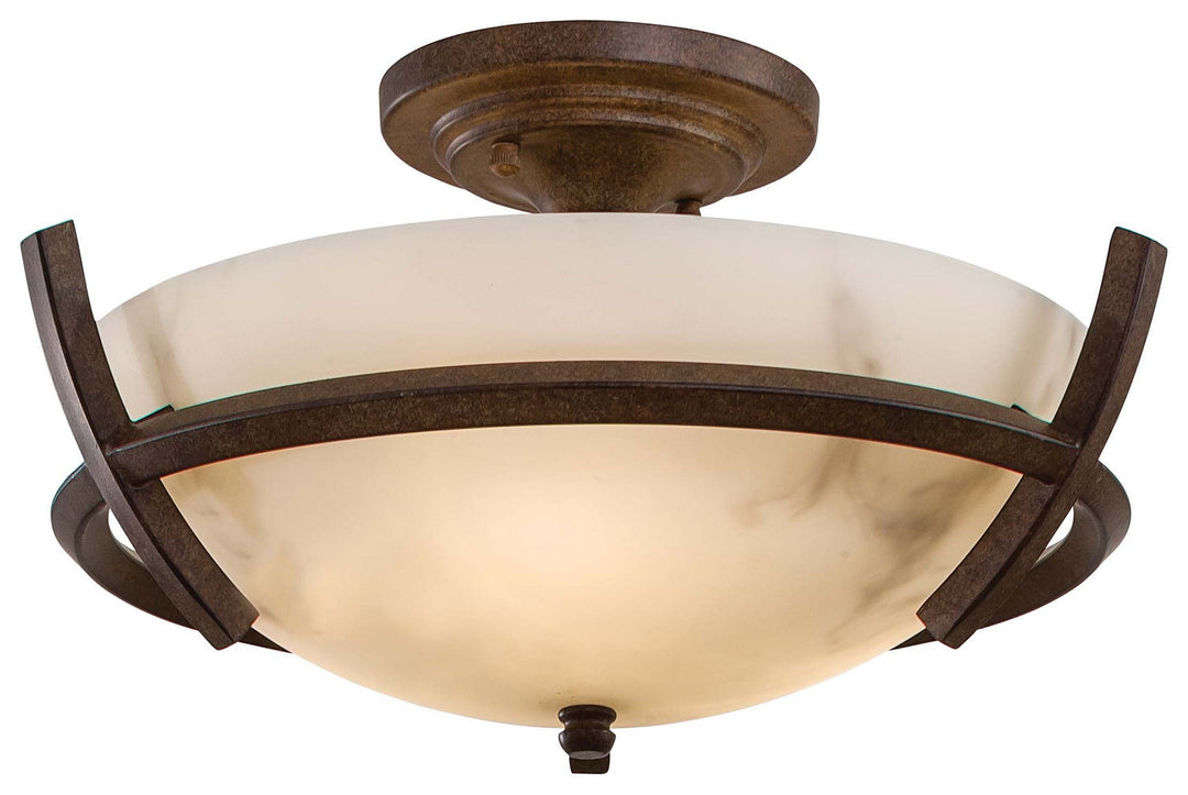 Minka Lavery Calavera Three Light Semi Flush Mount in Nutmeg