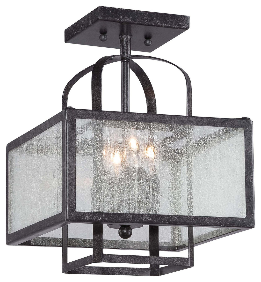 Minka Lavery Camden Square Four Light Semi Flush Mount in Aged Charcoal
