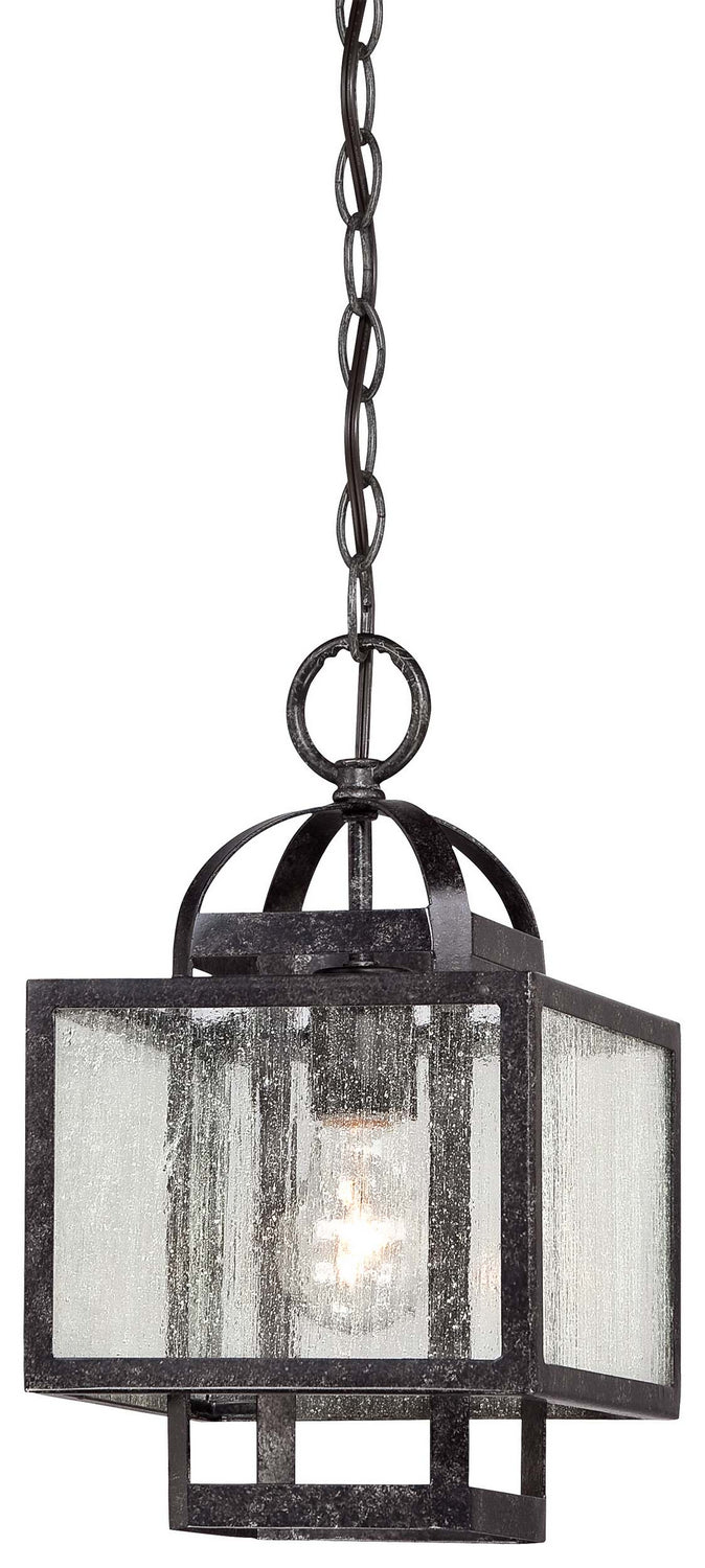 Minka Lavery Camden Square One Light Mini Pendant in Aged Charcoal