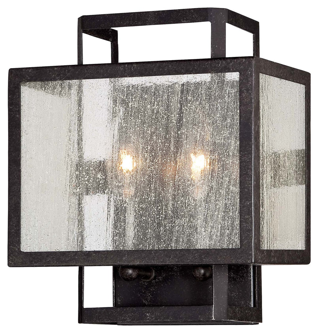 Minka Lavery Camden Square Two Light Wall Sconce in Aged Charcoal