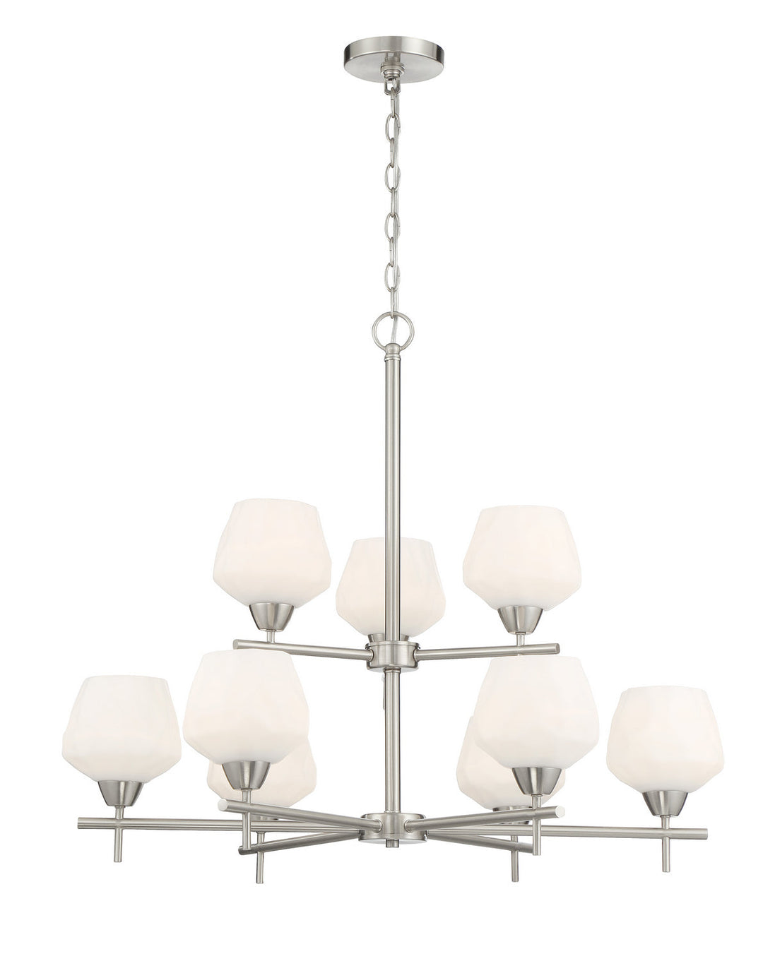 Minka Lavery Camrin Nine Light Chandelier in Brushed Nickel