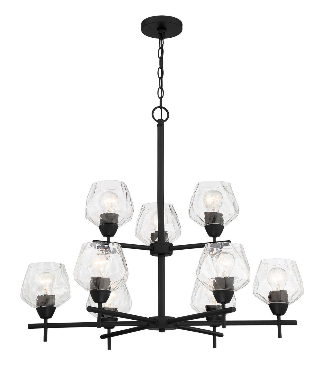Minka Lavery Camrin Nine Light Chandelier in Coal