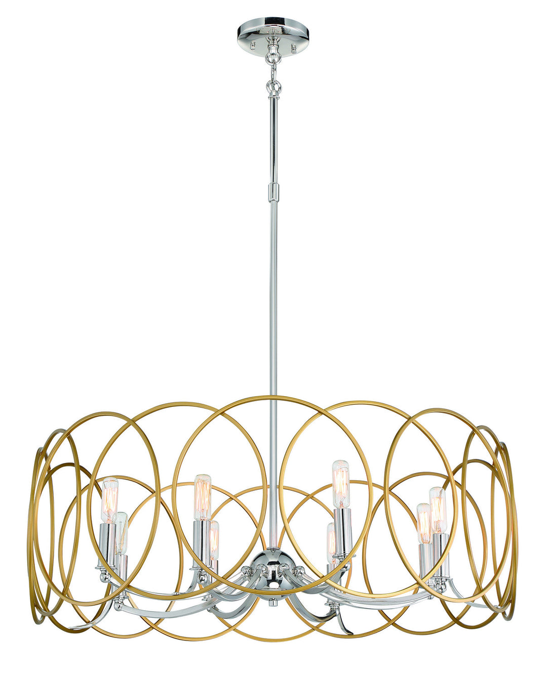 Minka Lavery Chassell Eight Light Pendant in Painted Honey Goldd With Polish