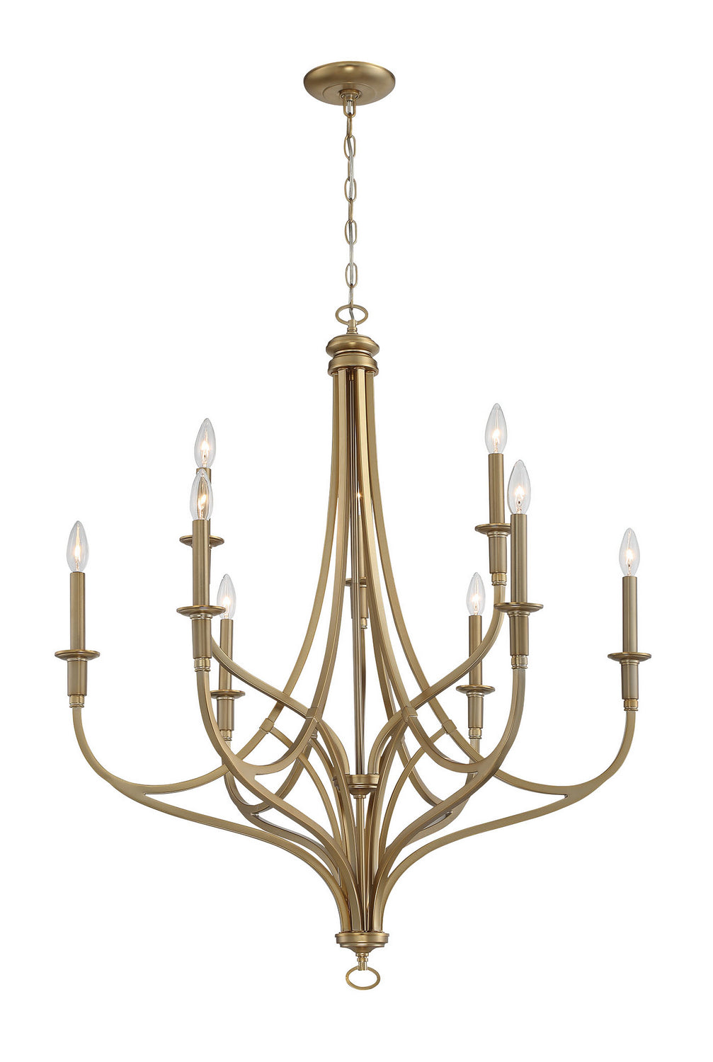 Minka Lavery Covent Park Nine Light Chandelier in Brushed Honey Goldd