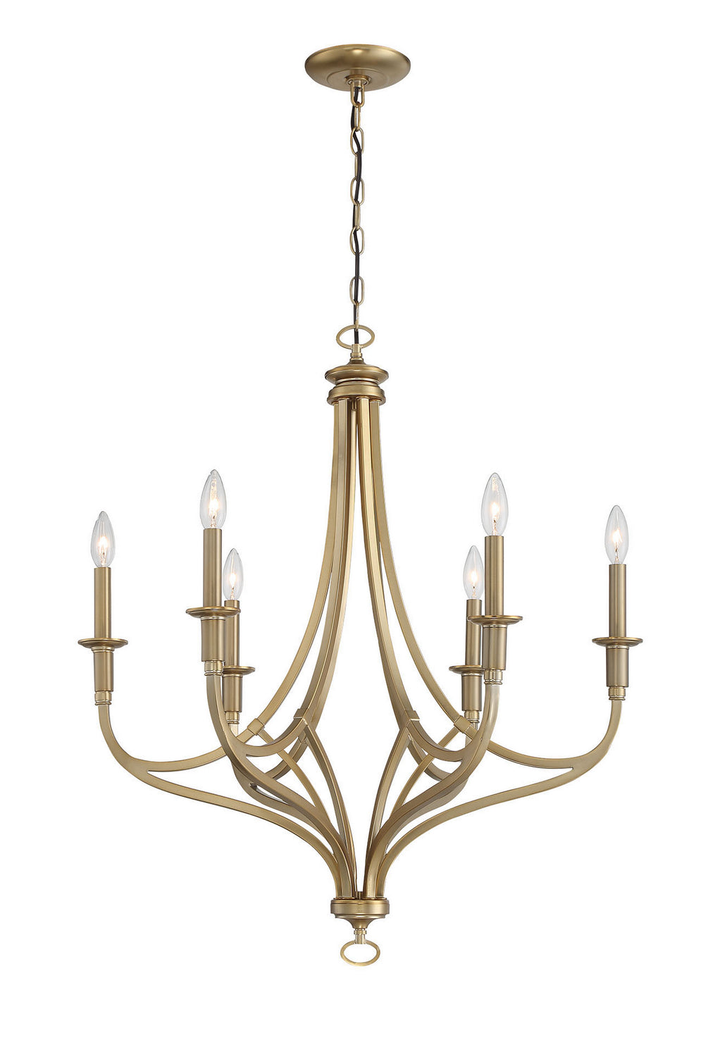 Minka Lavery Covent Park Six Light Chandelier in Brushed Honey Goldd