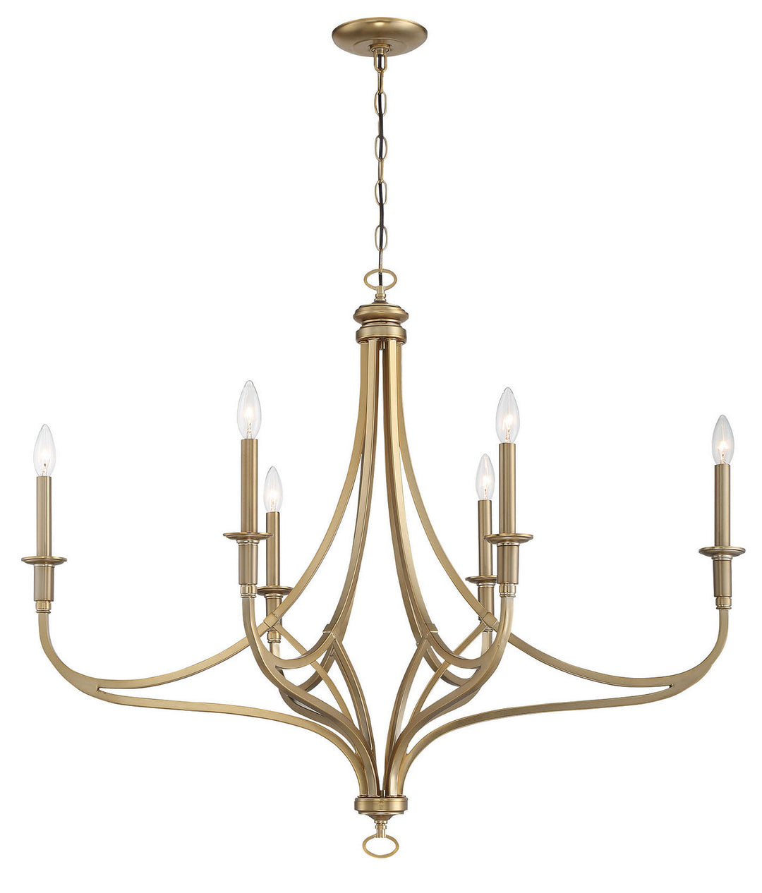 Minka Lavery Covent Park Six Light Chandelier in Brushed Honey Goldd