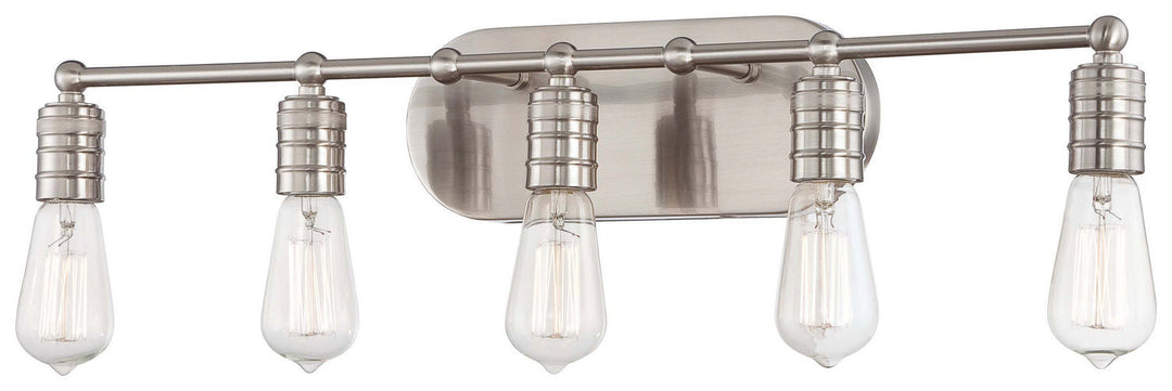 Minka Lavery Downtown Edison Five Light Bath in Brushed Nickel