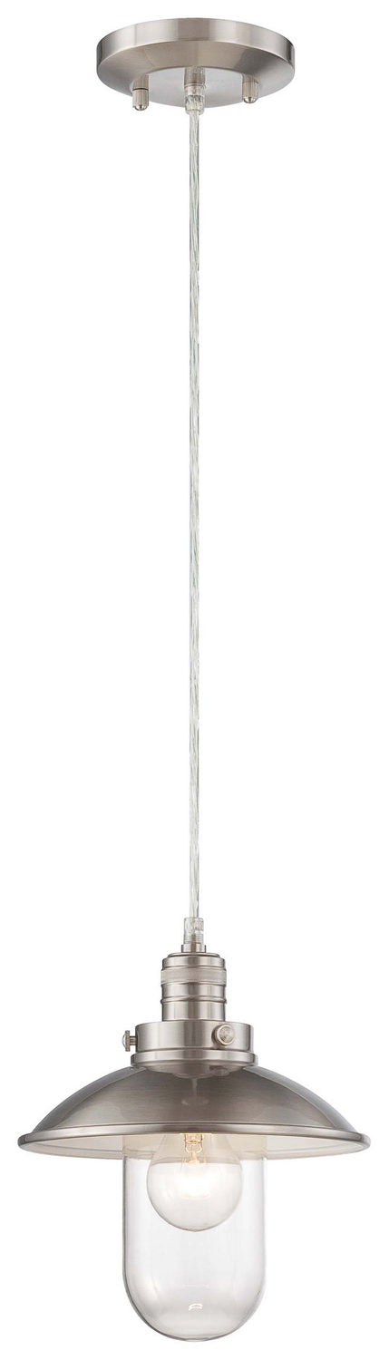Minka Lavery Downtown Edison One Light Mini Pendant in Brushed Nickel