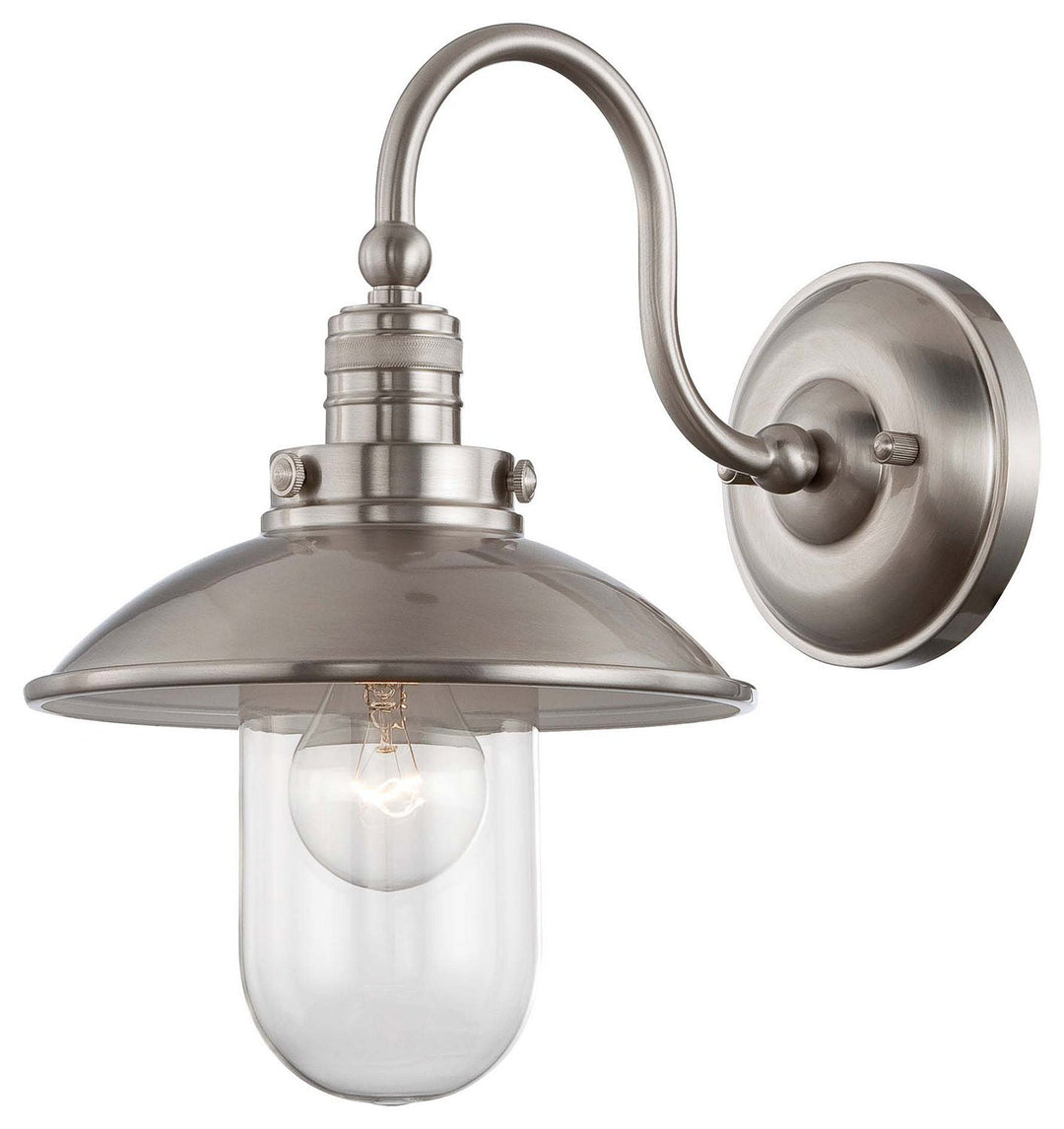 Minka Lavery Downtown Edison One Light Wall Mount in Brushed Nickel