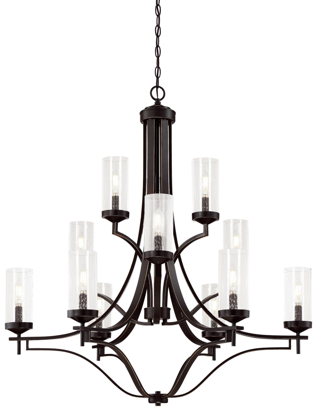 Minka Lavery Elyton 12 Light Chandelier in Downton Bronze with Gold Highlights