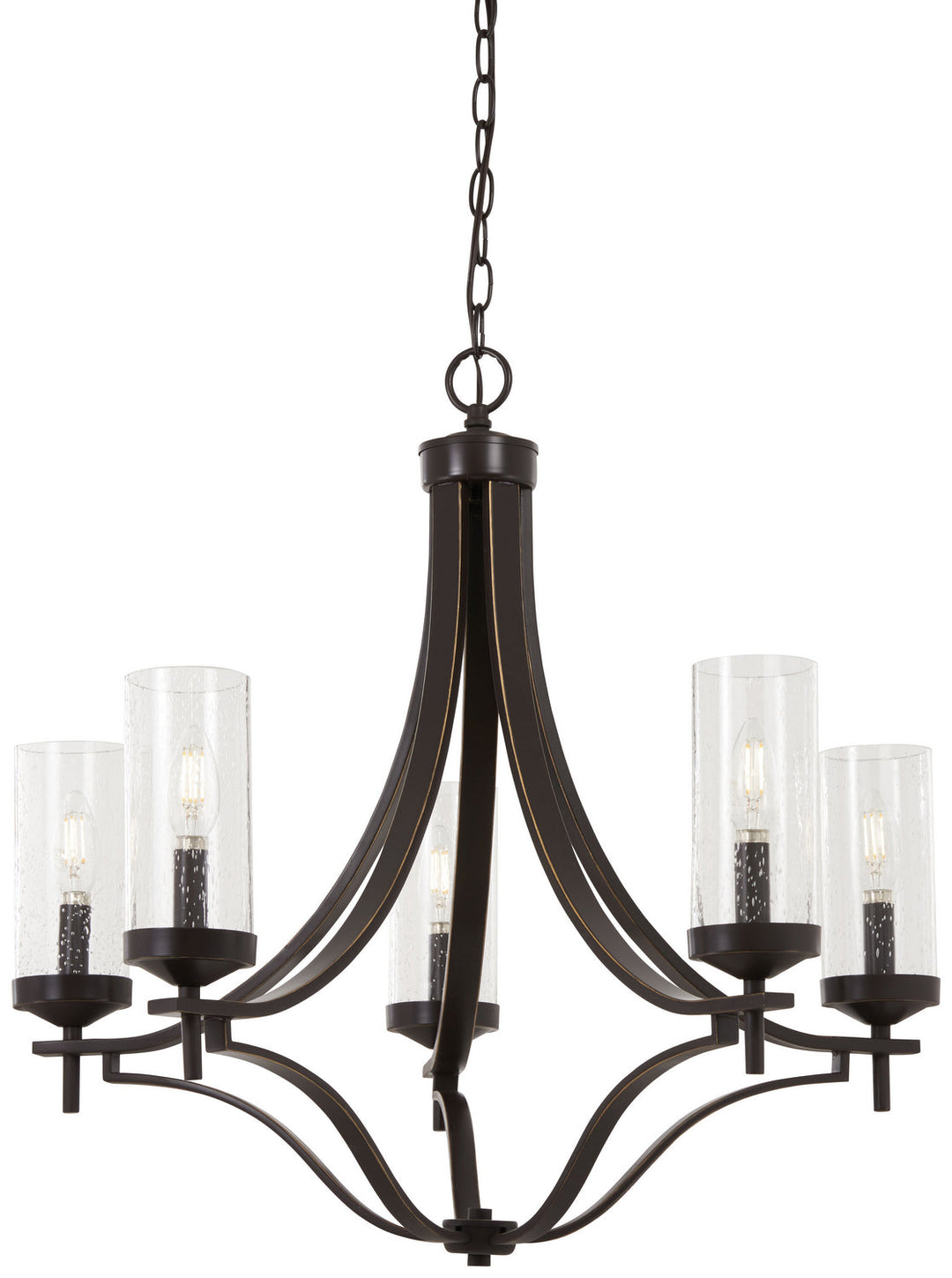 Minka Lavery Elyton Five Light Chandelier in Downton Bronze with Gold Highlights