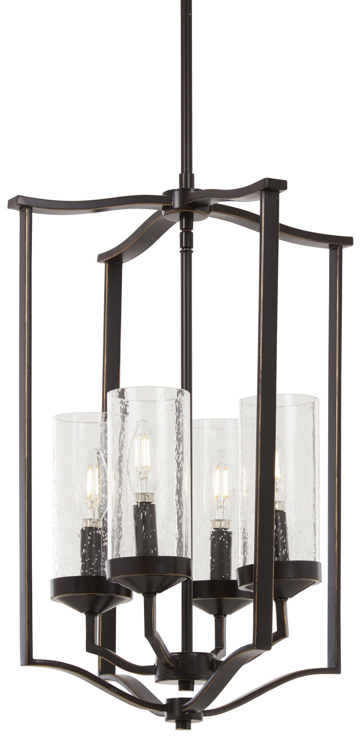 Minka Lavery Elyton Four Light Pendant in Downton Bronze with Gold Highlights