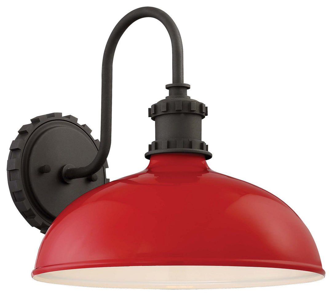 Minka Lavery Escudilla One Light Outdoor Wall Mount in Red Glass