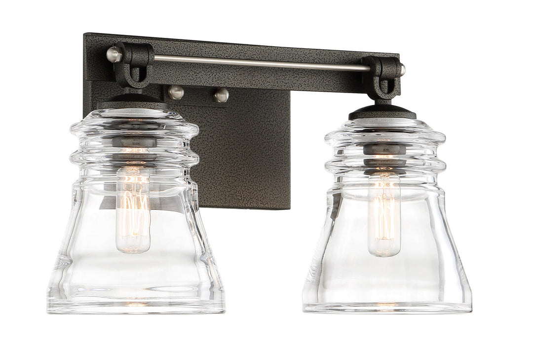 Minka Lavery Graham Avenue Two Light Bath in Smoked Iron And Brushed Nickel