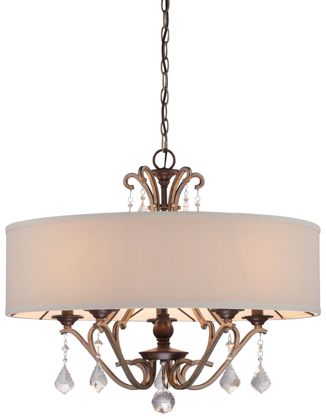 Minka Lavery Gwendolyn Place Five Light Pendant in Dark Rubbed Sienna With Aged Silver