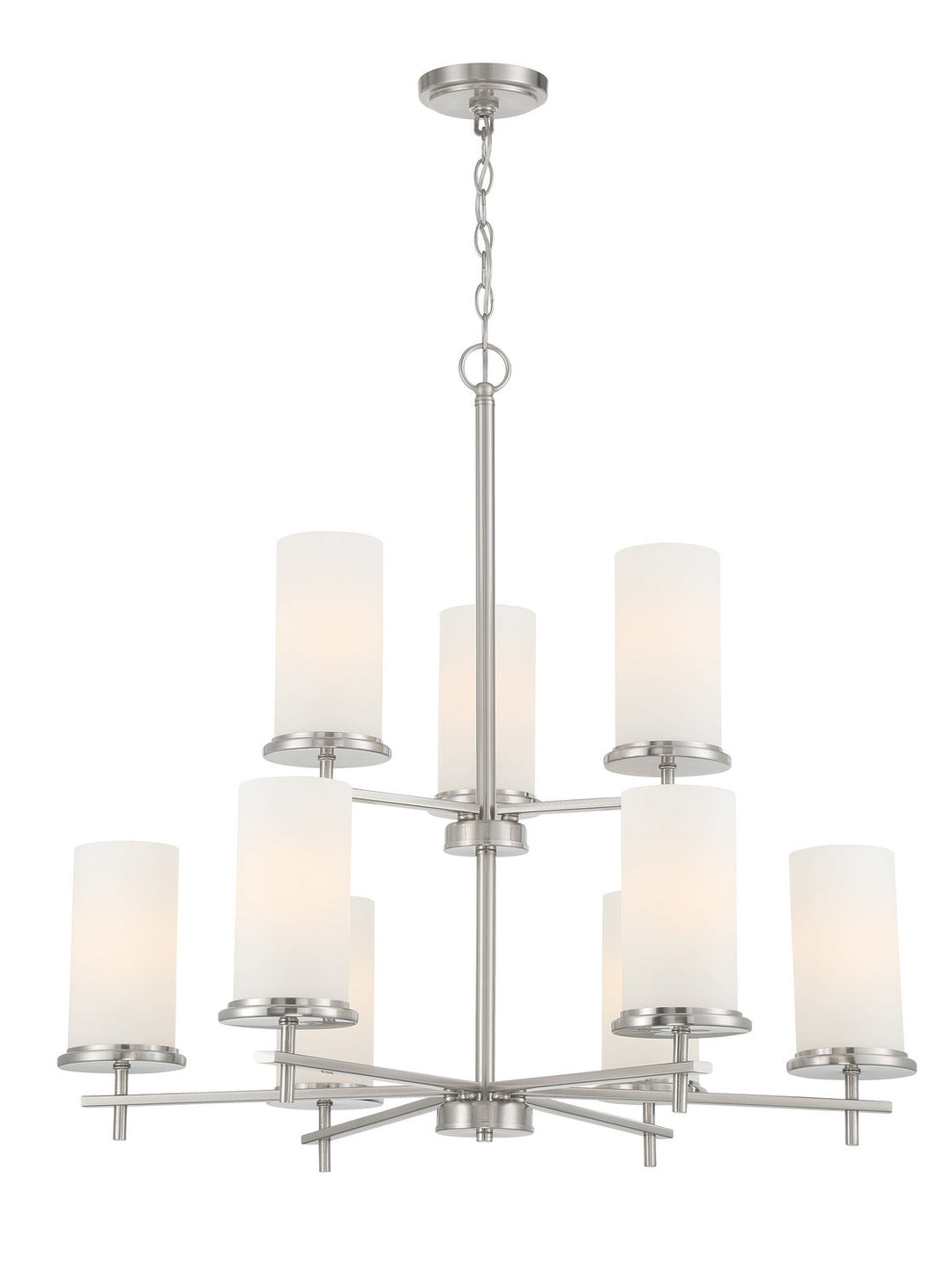 Minka Lavery Haisley Nine Light Chandelier in Brushed Nickel