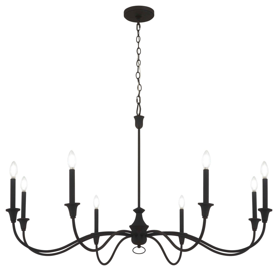 Minka Lavery Halifax County Eight Light Chandelier in Textured Black
