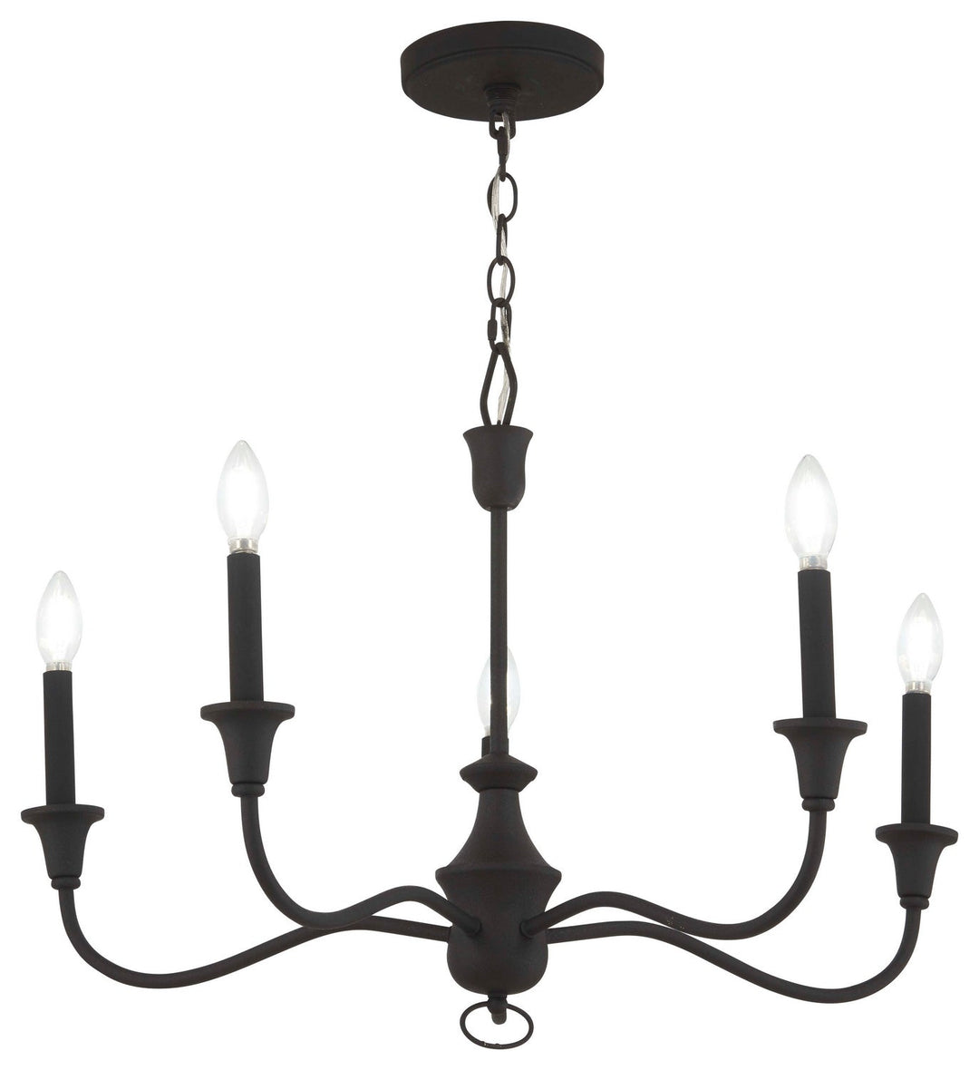 Minka Lavery Halifax County Five Light Chandelier in Textured Black
