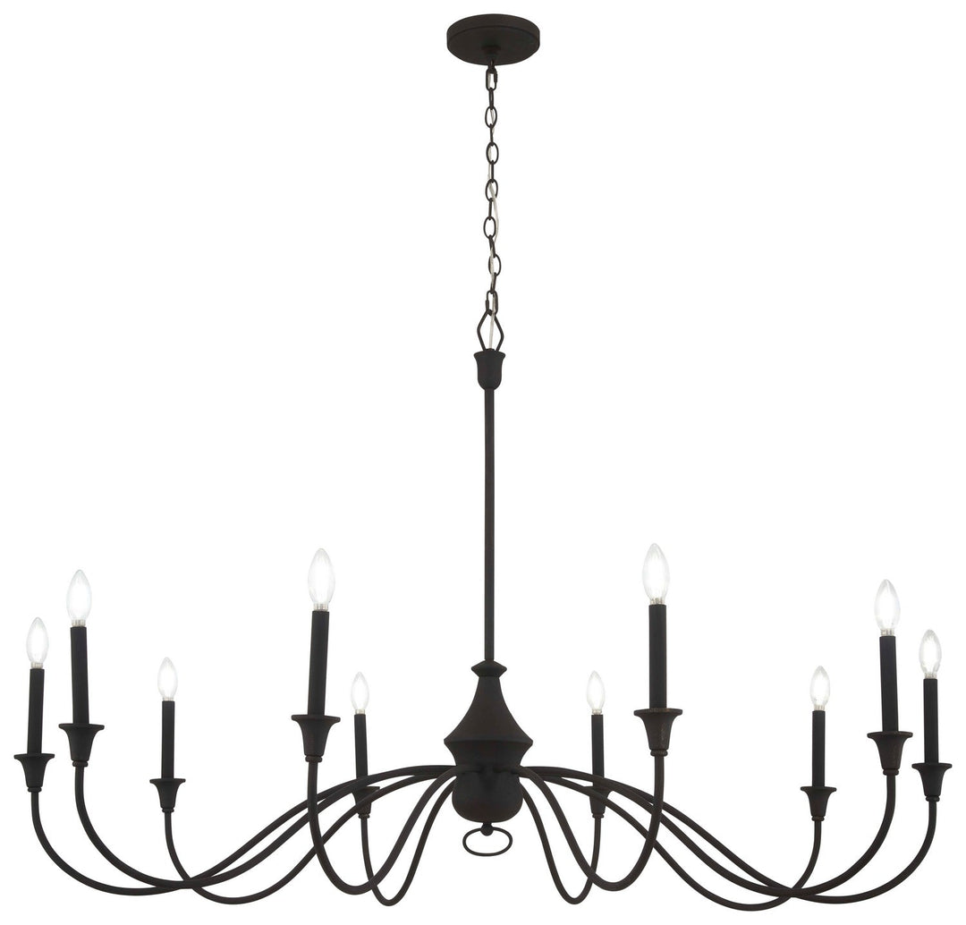 Minka Lavery Halifax County Ten Light Chandelier in Textured Black