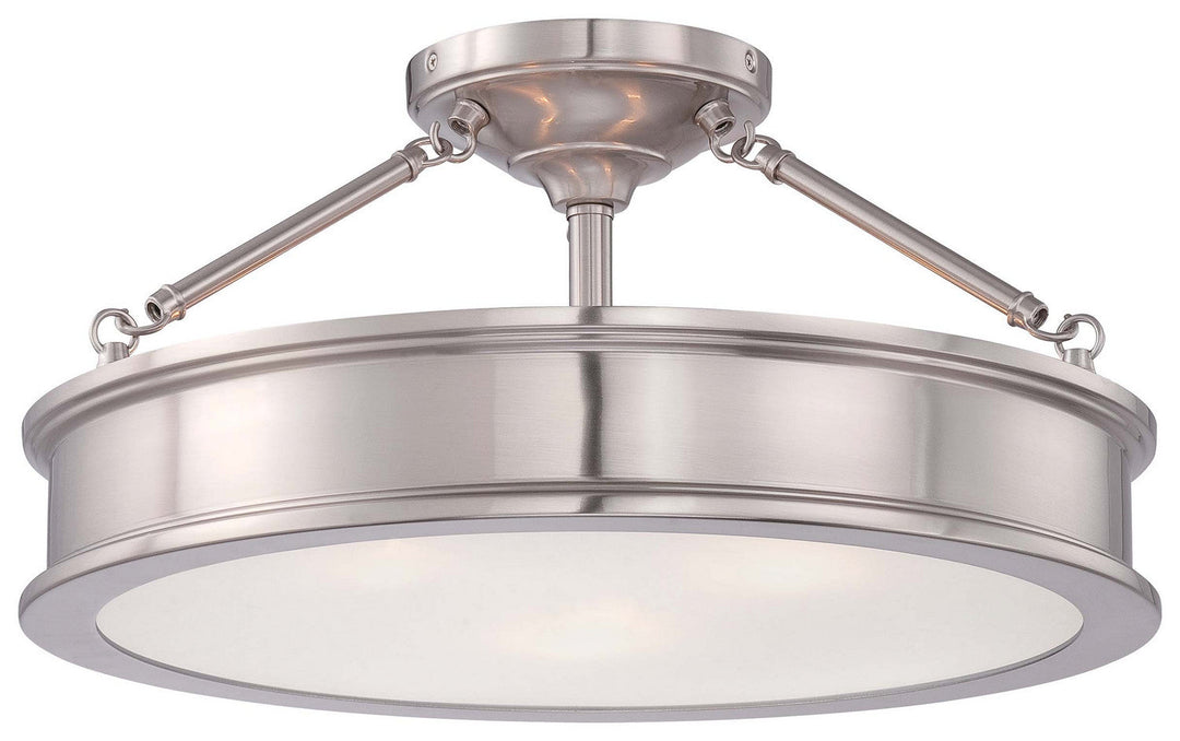 Minka Lavery Harbour Point Three Light Semi Flush Mount in Brushed Nickel