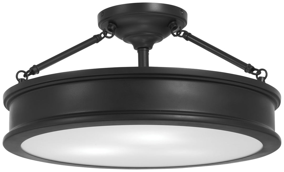 Minka Lavery Harbour Point Three Light Semi Flush Mount in Coal