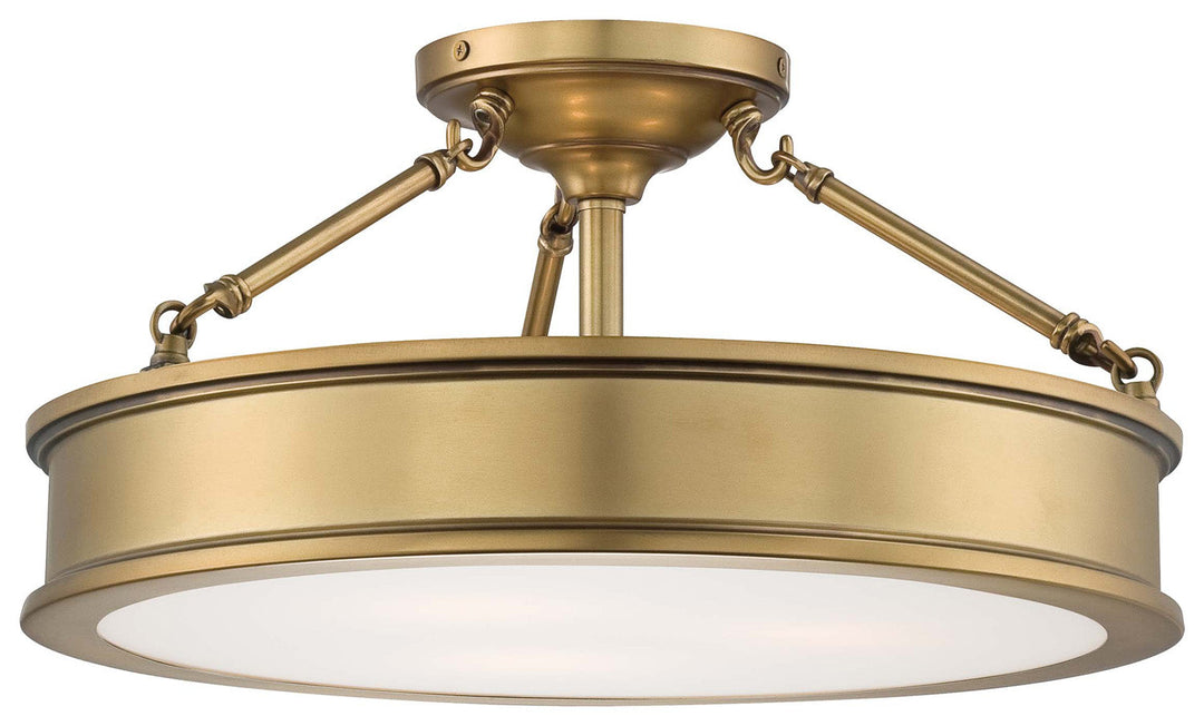 Minka Lavery Harbour Point Three Light Semi Flush Mount in Liberty Gold