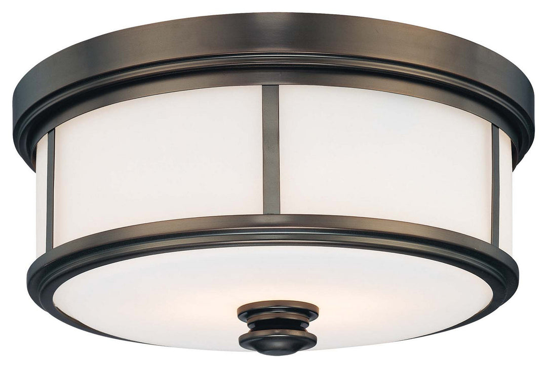 Minka Lavery Harbour Point Two Light Flush Mount in Harvard Court Bronze (Plated)