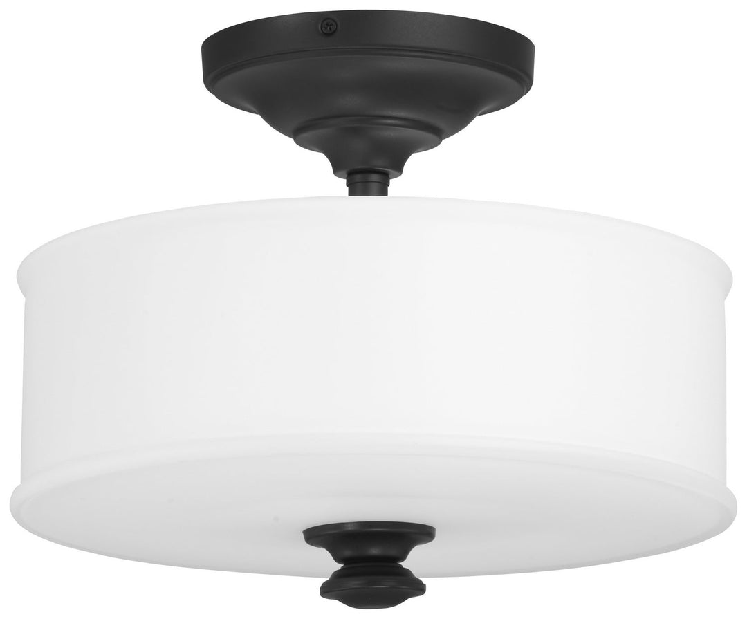 Minka Lavery Harbour Point Two Light Semi Flush Mount in Coal