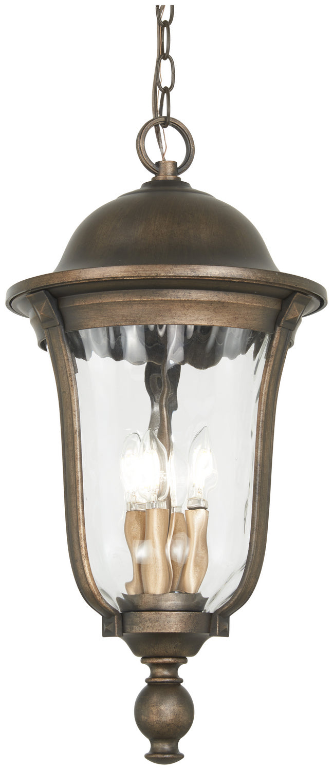 Minka Lavery Havenwood Four Light Outdoor Chain Hung in Tauira Bronze And Alder Silver